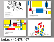 The minimalistic abstract vector editable layout of the presentation slides design business templates. Abstract polygonal background, colorful mosaic pattern, retro bauhaus de stijl design. The minimalistic abstract vector editable layout of the presentation slides design business templates. Abstract polygonal background, colorful mosaic pattern, retro bauhaus de stijl design. Стоковая иллюстрация, агентство Ingram Publishing / Фотобанк Лори