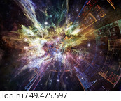 Exponential Technology. Bright math-generated abstract radial elements to illustrate concept of rapid expansion on the subject of science, education and technology. Стоковое фото, агентство Ingram Publishing / Фотобанк Лори