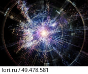 Explosive Technology. Bright math-generated abstract radial elements to illustrate concept of rapid expansion on the subject of science, education and technology. Стоковое фото, агентство Ingram Publishing / Фотобанк Лори