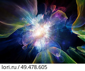 Exponential Growth of Technology. Bright math-generated abstract radial elements to illustrate concept of rapid expansion on the subject of science, education and technology. Стоковое фото, агентство Ingram Publishing / Фотобанк Лори