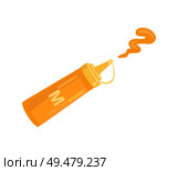 Mustard for barbecue vector badge, in cartoon style banner. Bottle squeezing condiment poster, isolated brochure for cafe or restaurant menu cover. Mustard for Barbecue Vector Badge, Cartoon Style. Стоковая иллюстрация, агентство Ingram Publishing / Фотобанк Лори