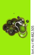 Abstract drops move on greenish yellow background. Vertical video seamless animation loop. Lossless quality. 3D-rendering. Стоковая анимация, аниматор Евгения Шмыкова / Фотобанк Лори