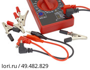 Цифровой мультиметр на белом фоне. Digital  multimeter on a white background. Стоковое фото, фотограф Татьяна Д / Фотобанк Лори