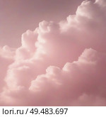 Close up of pink clouds. Стоковое AI-изображение, AI-художник Анастасия / Фотобанк Лори