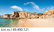 Golden beaches of Albufeira, Portugal, panoramic banner image (2012 год). Стоковое фото, фотограф Аnna Ivanova / Фотобанк Лори