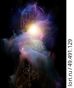 Sacred geometric symbols and colorful fractal structures on subject the occult, magic, astrology and mysticism. Стоковое фото, агентство Ingram Publishing / Фотобанк Лори