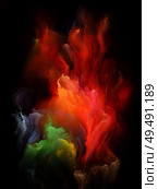 Canvas landscape series. Vibrant color interplay on black background on the subject of creativity, imagination, inner world and art. Стоковое фото, агентство Ingram Publishing / Фотобанк Лори