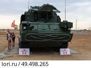 Самоходный зенитный ракетный комплекс ТОР-М2 для уничтожения самолётов и беспилотных летательных аппаратов. Средняя Ахтуба, Волгоградская область, Россия. (2020 год). Редакционное фото, фотограф Андрей Цыганков / Фотобанк Лори