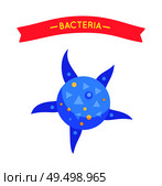 Bacteria with round body and triangle feelers poster. Star shaped microbe or virus creature with caption for children healthcare books and lessons.. Star Shaped Bacteria with Spotted Body Isolated. Стоковая иллюстрация, агентство Ingram Publishing / Фотобанк Лори