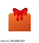 Carton package with decorative ribbon and bow placed on cap isolated icon vector. Container with item inside, present and gift with decor tape above. Carton Package with Decorative Ribbon Icon Vector. Стоковая иллюстрация, агентство Ingram Publishing / Фотобанк Лори