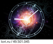 Time Relativity. Faces of Time series. Design composed of clock dials and abstract elements as a metaphor for science, education and modern technologies. Стоковое фото, агентство Ingram Publishing / Фотобанк Лори