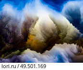 Mountains of Never. Impossible Planet series. Arrangement of vibrant flow of hues and gradients on theme of art, creativity and design. Стоковое фото, агентство Ingram Publishing / Фотобанк Лори
