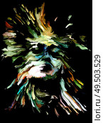 Freedom Paint series. Human face painted with digital oils on the subject of emotions, creativity, spirituality and art. Стоковое фото, агентство Ingram Publishing / Фотобанк Лори