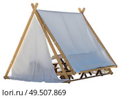 Белая тентовая палатка на белом фоне. White tent on a white background. Стоковое фото, фотограф Татьяна Д / Фотобанк Лори