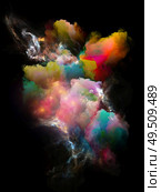 Nebula of Color. Cosmic Flower series. Visually pleasing composition of rich colorful textures for works on art, design, creativity and imagination. Стоковое фото, агентство Ingram Publishing / Фотобанк Лори