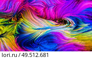 Color In Motion series. Backdrop composed of Flowing Paint pattern and suitable for use in the projects on design, creativity and imagination to use as wallpaper for screens and devices. Стоковое фото, агентство Ingram Publishing / Фотобанк Лори
