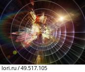 Exponential Expansion. Bright math-generated abstract radial elements to illustrate concept of rapid expansion on the subject of science, education and technology. Стоковое фото, агентство Ingram Publishing / Фотобанк Лори