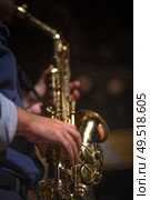 musician with saxophone performs at a concert. Стоковое фото, агентство Ingram Publishing / Фотобанк Лори