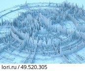 Displacement Worlds. 3D rendering of fractal noise displacement pattern on the subject of education, three dimensional technology, mathematic and virtual 3D rendering. Стоковое фото, агентство Ingram Publishing / Фотобанк Лори