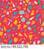 Terrazzo seamless pattern design with hand drawn rocks. Abstract modern background, flat vector illustration. Стоковая иллюстрация, агентство Ingram Publishing / Фотобанк Лори