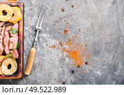 Delicious baked duck meat with pineapple sauce.Fried duck breast. Roasted duck with ananas. Стоковое фото, агентство Ingram Publishing / Фотобанк Лори