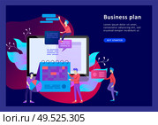 Landing page template of planning timework management people. Businnes Start Up Concept. Income and Success. Workers are studying the infographic, the analysis of evolutionary scale. Vector Business. Landing page template of planning timework management people. Businnes Start Up Concept. Стоковая иллюстрация, агентство Ingram Publishing / Фотобанк Лори