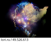 Internal Colors. Inner Nature series. Backdrop composed of child’s mind illustration fused with fractal paint for projects on art, creativity, poetry and spiritual life. Стоковое фото, агентство Ingram Publishing / Фотобанк Лори