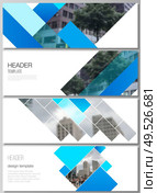 The minimalistic vector illustration of the editable layout of headers, banner design templates. Abstract geometric pattern creative modern blue background with rectangles. The minimalistic vector illustration of the editable layout of headers, banner design templates. Abstract geometric pattern creative modern blue background with rectangles. Стоковая иллюстрация, агентство Ingram Publishing / Фотобанк Лори