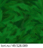 Pine tree branches with needles seamless pattern vector. 3d evergreen nature, green twigs coniferous leaves, spruce fir decoration on winter holiday. Pine Tree Branches with Needles Seamless Pattern. Стоковая иллюстрация, агентство Ingram Publishing / Фотобанк Лори