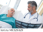 doctor consulting senior patient about his xrays. Стоковое фото, агентство Ingram Publishing / Фотобанк Лори