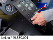 a cockpit controls in helicopter. Стоковое фото, агентство Ingram Publishing / Фотобанк Лори