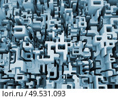 3D Rendering of fragmented numbers on the subject of math, science and digital reality. Стоковое фото, агентство Ingram Publishing / Фотобанк Лори