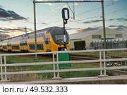 train in the Netherlands. Evening landscape. Стоковое фото, агентство Ingram Publishing / Фотобанк Лори