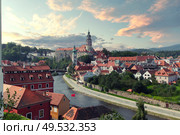 Cesky Krumlov - the city of South Bohemia Czech Republic region. Located on the Vltava River. declared a UNESCO World Heritage Site. Стоковое фото, агентство Ingram Publishing / Фотобанк Лори