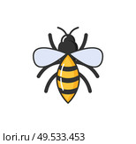 Allergy hypersensitivity of bee sting, fly with wings isolated vector. Allergic reaction wasp with striped body. Sensitivity of human body on animals. Allergy Hypersensitivity Bee Sting, Fly with Wings. Стоковая иллюстрация, агентство Ingram Publishing / Фотобанк Лори