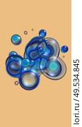 Blue drops move on beige background. Vertical video seamless animation loop. Lossless quality. 3D-rendering. Стоковая анимация, аниматор Евгения Шмыкова / Фотобанк Лори