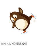 Penguin on skates isolated vector animal. Flightless bird skating, holiday entertainment. Vector Arctic animal and winter Christmas activity, cartoon character. Penguin on Skates Isolated Vector Bird Skating. Стоковая иллюстрация, агентство Ingram Publishing / Фотобанк Лори