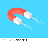 Magnet with magnetic power, magnetism concept, source of magnetize, attracting profit and money symbol vector isolated icon, gravitation concept. Magnet with Magnetic Power, Magnetism Concept. Стоковая иллюстрация, агентство Ingram Publishing / Фотобанк Лори