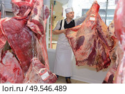 raw meat on hook. Стоковое фото, агентство Ingram Publishing / Фотобанк Лори