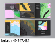 Vector layout of square covers design templates for trifold brochure, flyer, cover design, book design, brochure cover. Modern japanese pattern template. Landscape background decoration in Asian style.. Vector layout of square covers design templates for trifold brochure, flyer, cover design, book design, brochure cover. Modern japanese pattern template. Landscape background decoration in Asian style. Стоковая иллюстрация, агентство Ingram Publishing / Фотобанк Лори