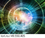 Concentric Technology series. Interplay of loose symmetrical fractal structures and light on the subject of science and modern technology. Стоковое фото, агентство Ingram Publishing / Фотобанк Лори