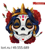 Day of the dead. Dia de los muertos. Skull woman. Стоковая иллюстрация, агентство Ingram Publishing / Фотобанк Лори