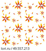 Colorful yellow echinacea on white background. Seamless pattern. Vector illustration. EPS10. Colorful yellow echinacea on white background. Seamless pattern. Vector illustration. Стоковая иллюстрация, агентство Ingram Publishing / Фотобанк Лори