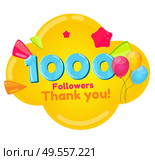 1000 Followers, Thank you Background for Social Network friends. Vector Illustration EPS10. 1000 Followers, Thank you Background for Social Network friends. Vector Illustration. Стоковая иллюстрация, агентство Ingram Publishing / Фотобанк Лори