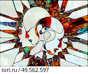 Fractured Imagination. Unity of Stained Glass series. Backdrop of pattern of color and texture fragments for use in projects on unity of fragmentstion, art, poetry and design. Стоковое фото, агентство Ingram Publishing / Фотобанк Лори