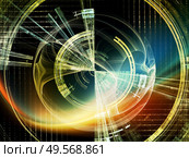 Concentric Technology series. Interplay of loose symmetrical fractal structures and light on the subject of science and modern technology. Стоковое фото, агентство Ingram Publishing / Фотобанк Лори