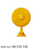 Music award sign, gold record reward isolated icon. Plate old style, vinyl retro melody tape. Prize for best song, musical contest and reward for talent. Vector illustration in flat cartoon style. Music Award, Gold Record Reward Isolated Icon. Стоковая иллюстрация, агентство Ingram Publishing / Фотобанк Лори