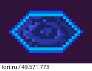 Portal prize, space pixel game, flat design style of gantry in blue color, pixelated squared prize, element of next level, virtual decoration for video-game, neon doorway vector. Pixel Game, Portal Trophy, Space Object Vector. Стоковая иллюстрация, агентство Ingram Publishing / Фотобанк Лори