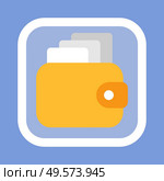 Wallet vector, purse containing money, flat style banknotes, finance earning collected in one place, isolated icon. Salary wages of person pocket. Wallet with Money Banknotes, Finance Earning Icon. Стоковая иллюстрация, агентство Ingram Publishing / Фотобанк Лори