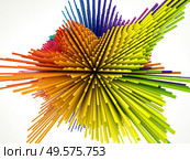 Displacement Worlds. 3D rendering of spherical noise burst pattern on the subject of education, three dimensional technology, mathematic and virtual 3D rendering. Стоковое фото, агентство Ingram Publishing / Фотобанк Лори